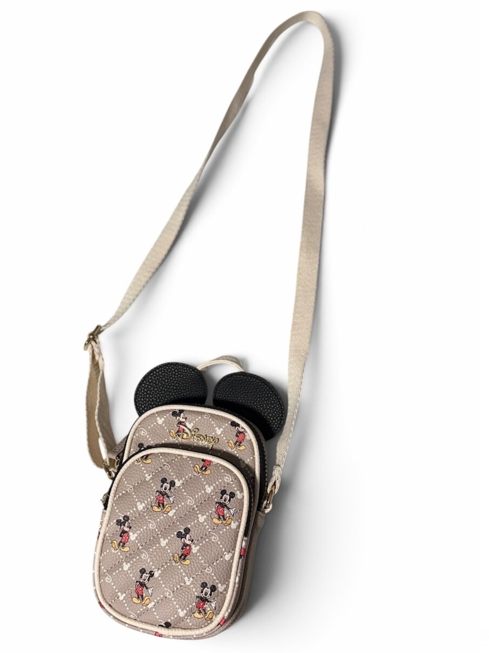 Disney Beige Mickey Mouse Ear Mini Crossbody Bag